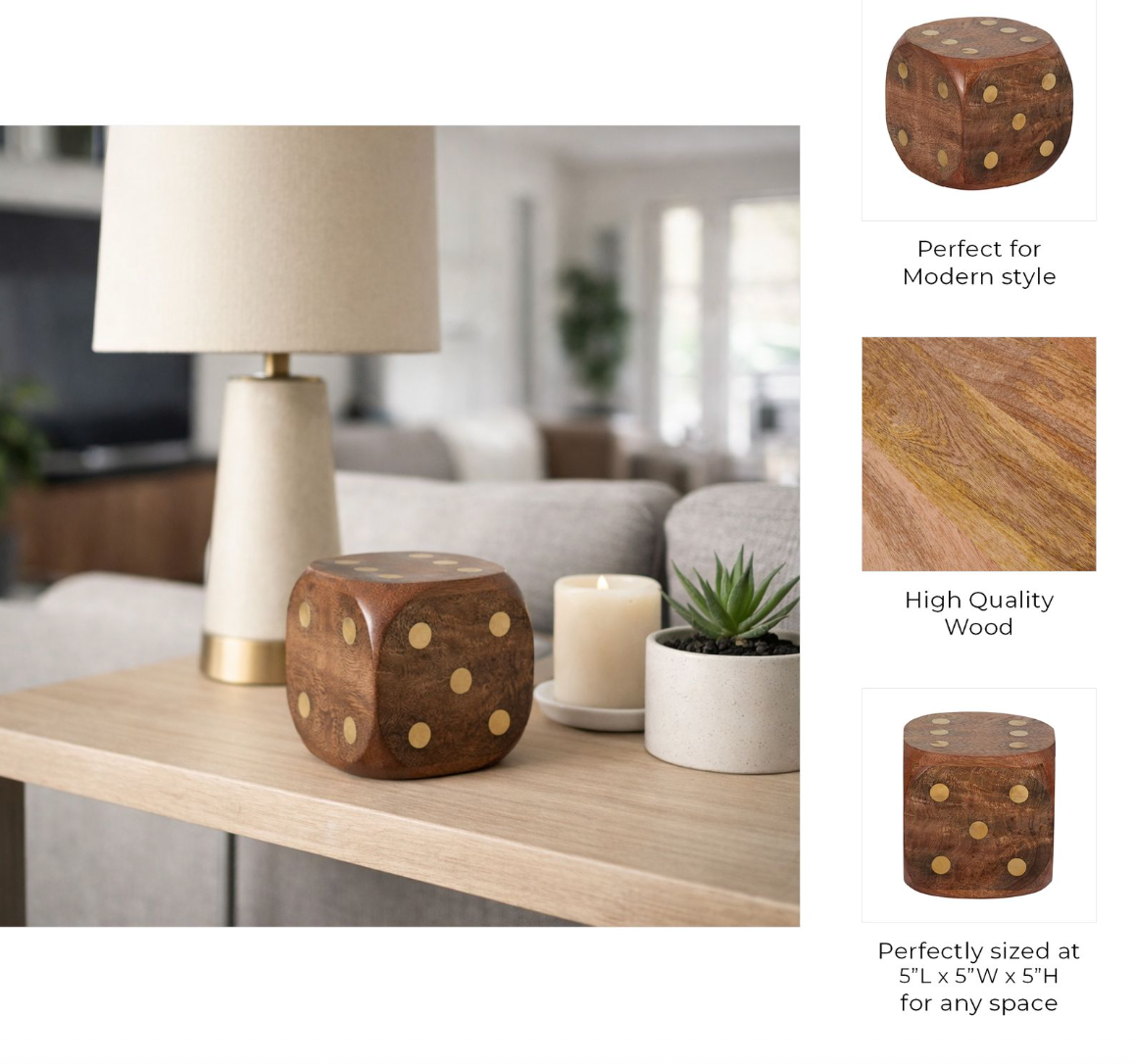Antique Brown w/ Gold Dice