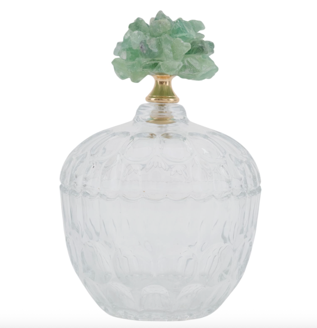 Green Stone Glass Jar, Large