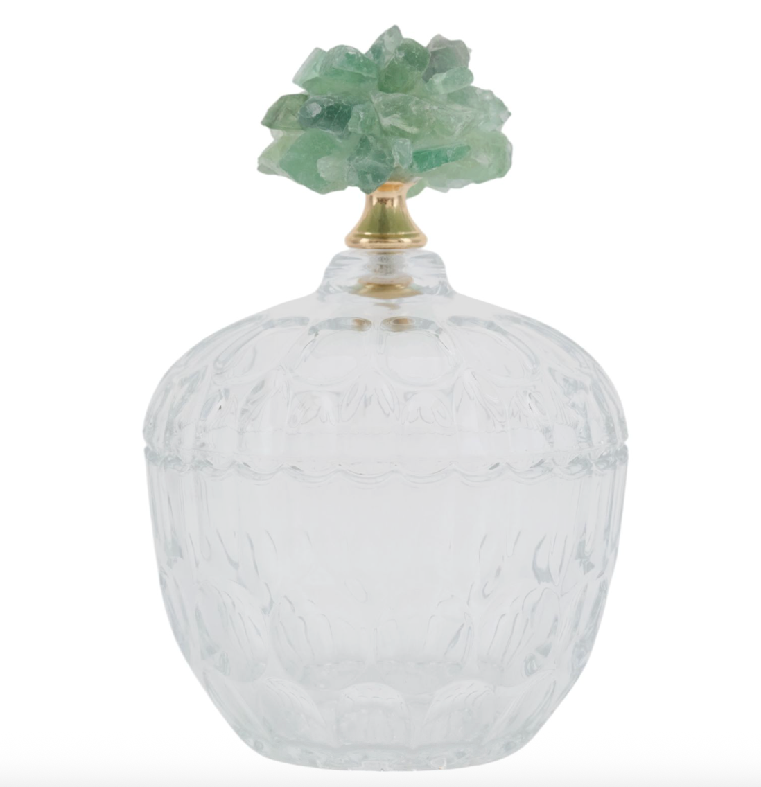 Green Stone Glass Jar, Large