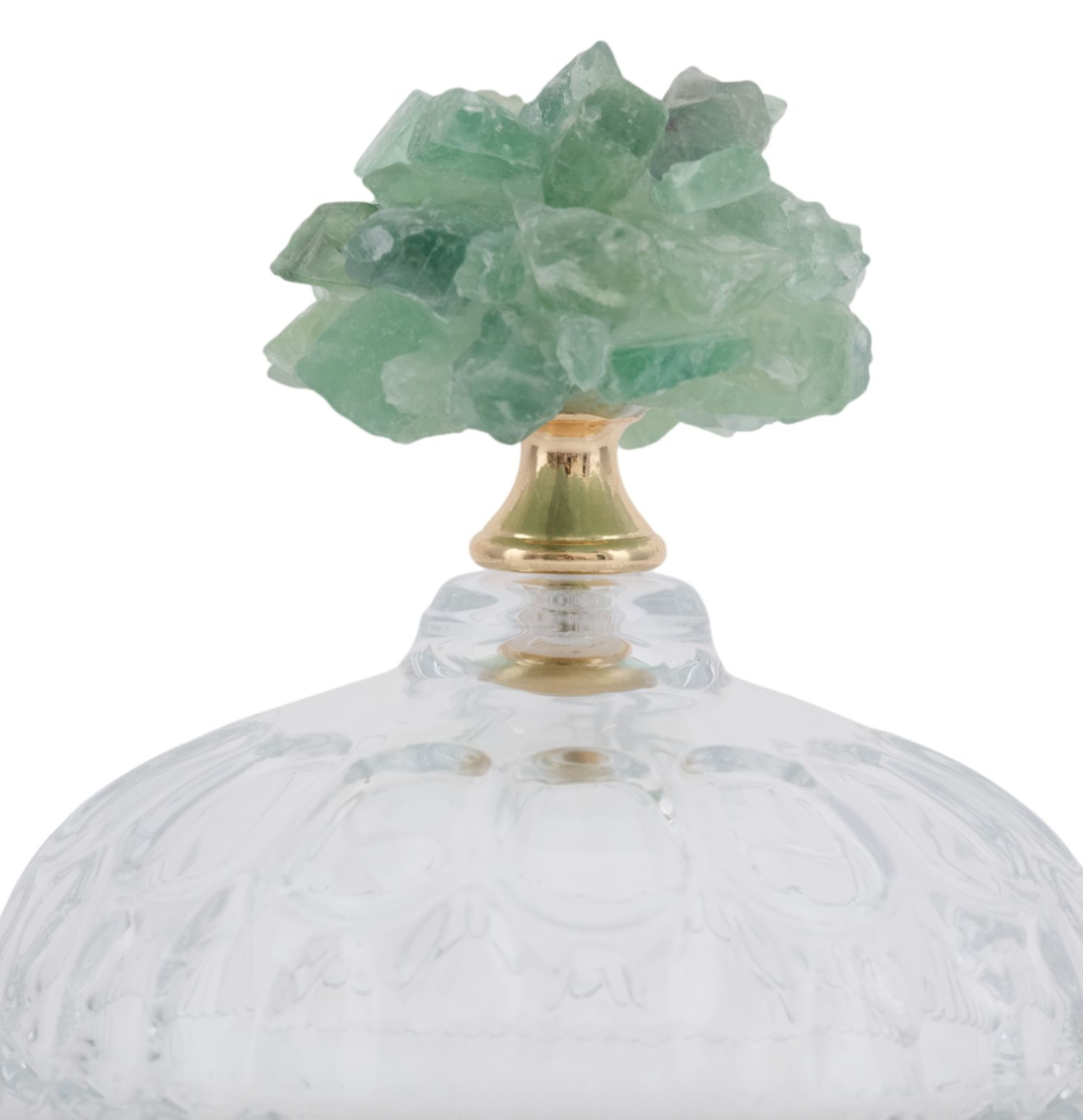 Green Stone Glass Jar, Large