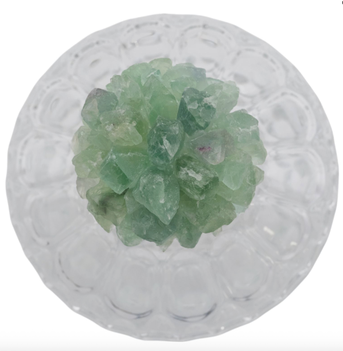 Green Stone Glass Jar, Large