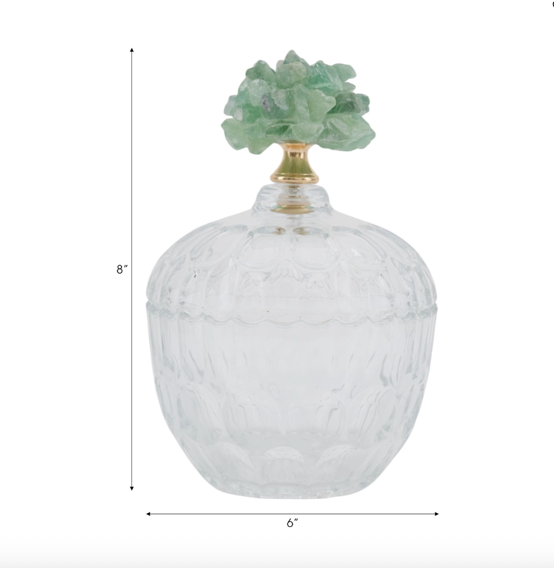 Green Stone Glass Jar, Large