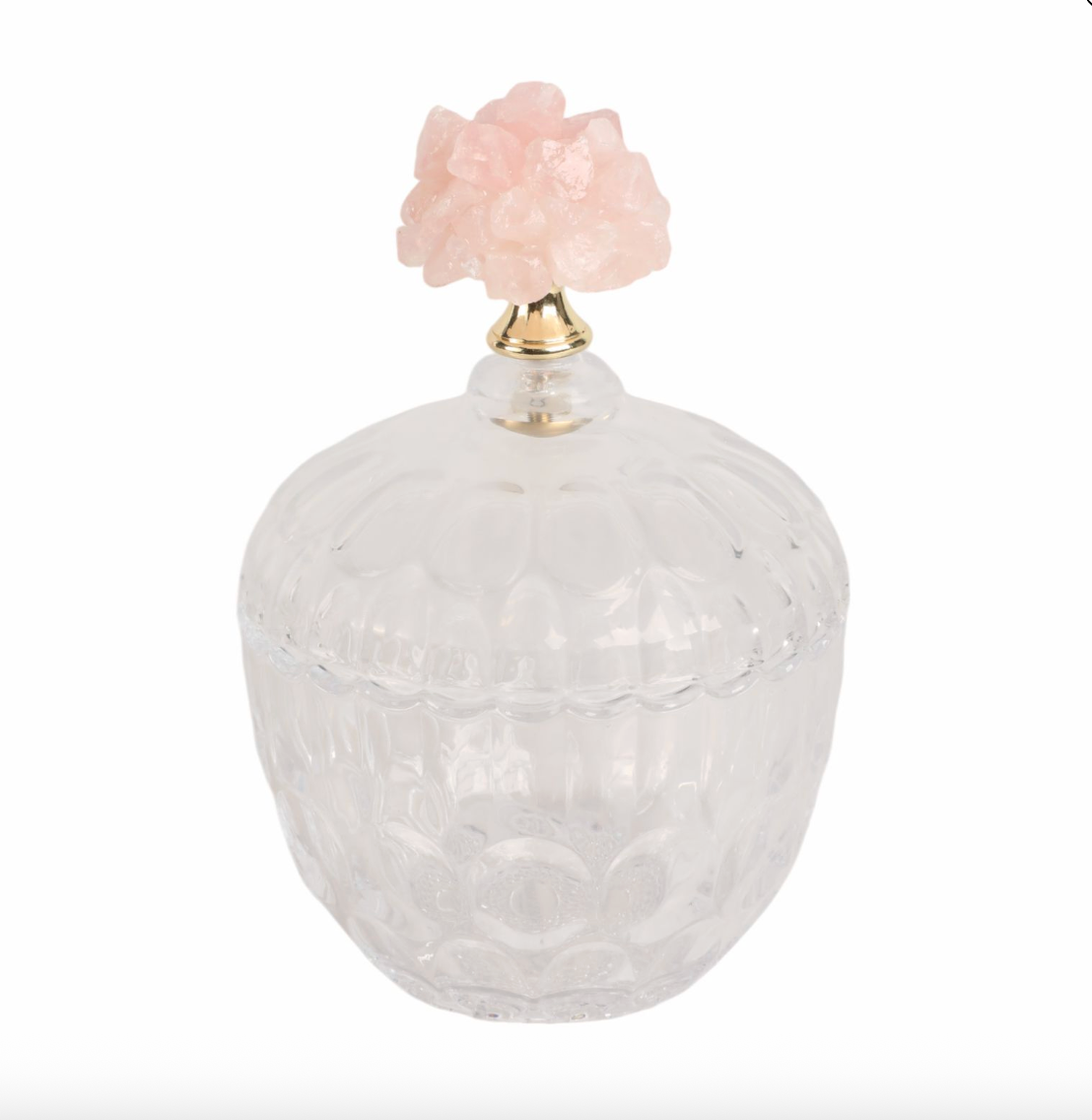 Pink Stone Glass Jar, Large
