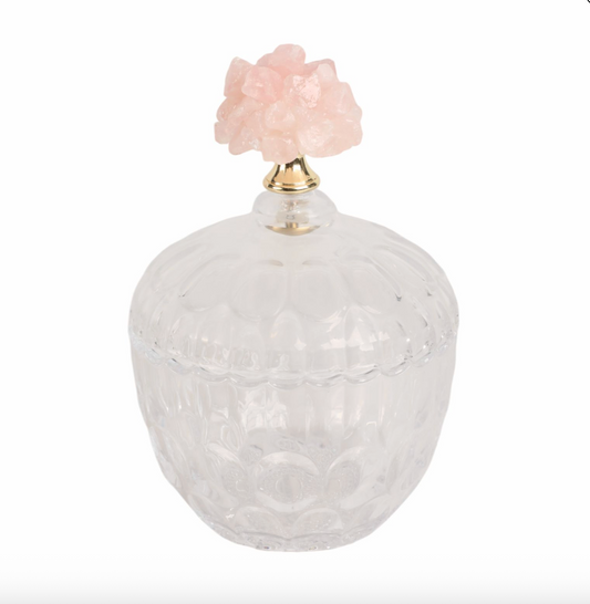 Pink Stone Glass Jar, Large