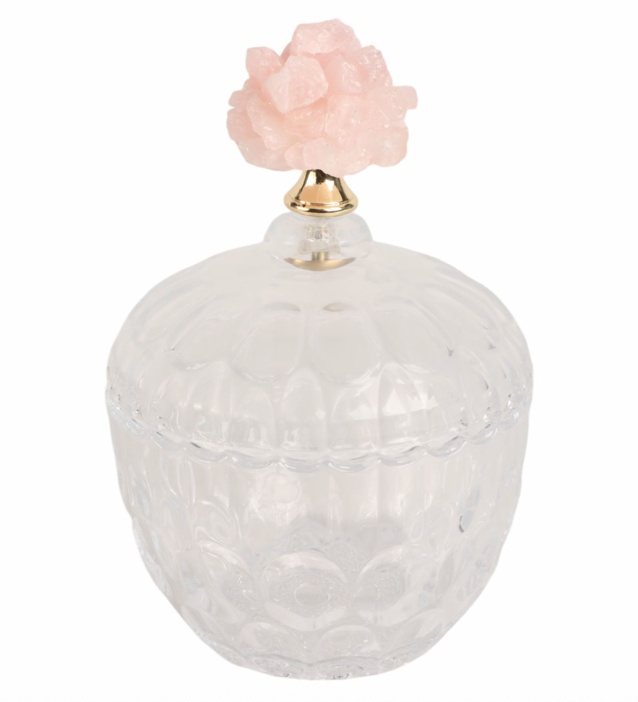 Pink Stone Glass Jar, Large