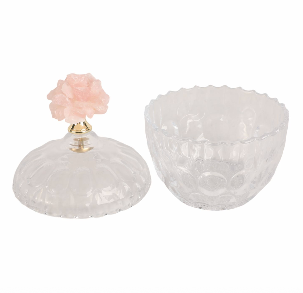 Pink Stone Glass Jar, Large