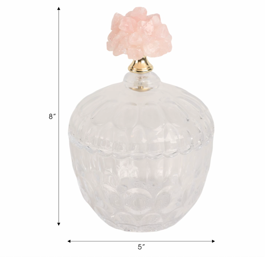 Pink Stone Glass Jar, Large