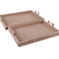 Tan Suede Trays with Pink Selenite Handles (Various Sizes)