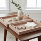 Tan Suede Trays with Pink Selenite Handles (Various Sizes)