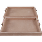 Tan Suede Trays with Pink Selenite Handles (Various Sizes)