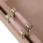 Tan Suede Trays with Pink Selenite Handles (Various Sizes)