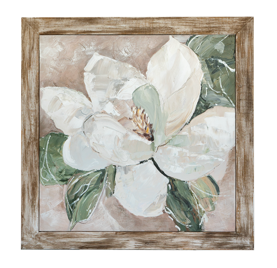 Hand-Painted White Magnolia Art