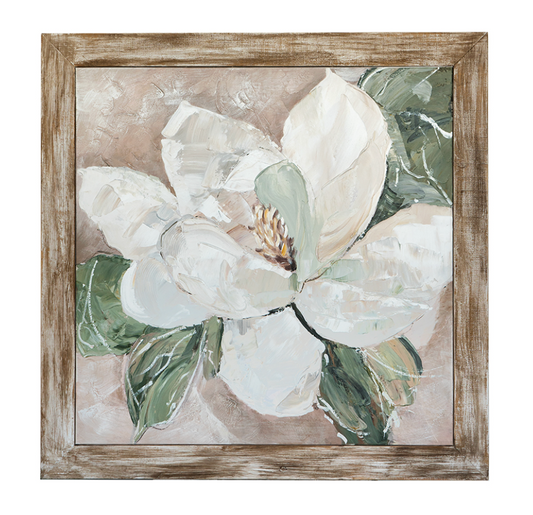 Hand-Painted White Magnolia Art