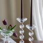 Glass and Gold Pillar Candle Holder (Various Sizes)