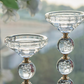 Glass and Gold Pillar Candle Holder (Various Sizes)