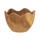 Decorative Teak Wood Bowl w/ Wavy Rim
