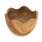 Decorative Teak Wood Bowl w/ Wavy Rim
