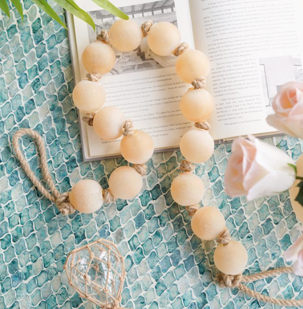 Frosted Beige Bead Garland