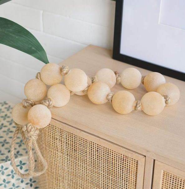 Frosted Beige Bead Garland