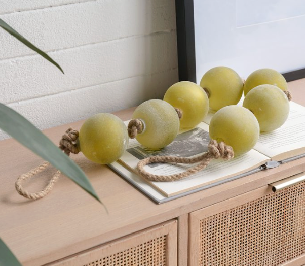 Frosted Green Bead Garland