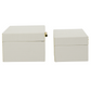 White Faux Leather Storage Box w/ Gold Handle (Various Sizes)