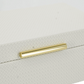 White Faux Leather Storage Box w/ Gold Handle (Various Sizes)
