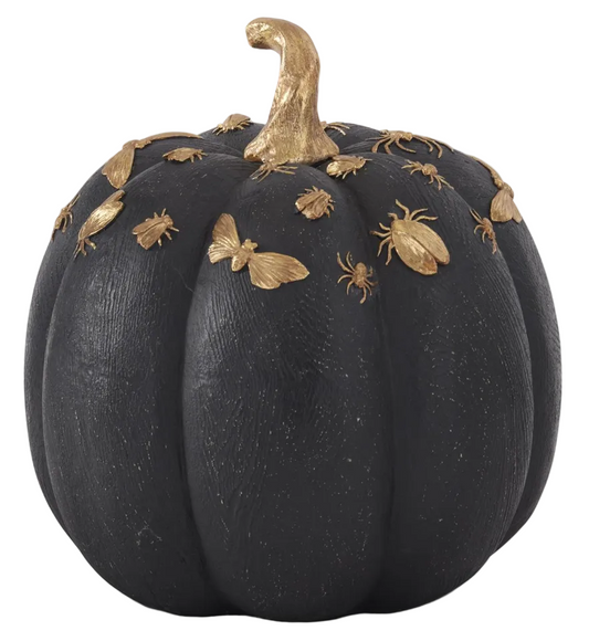 Woodgrain Pumpkin w/ Gold Insects