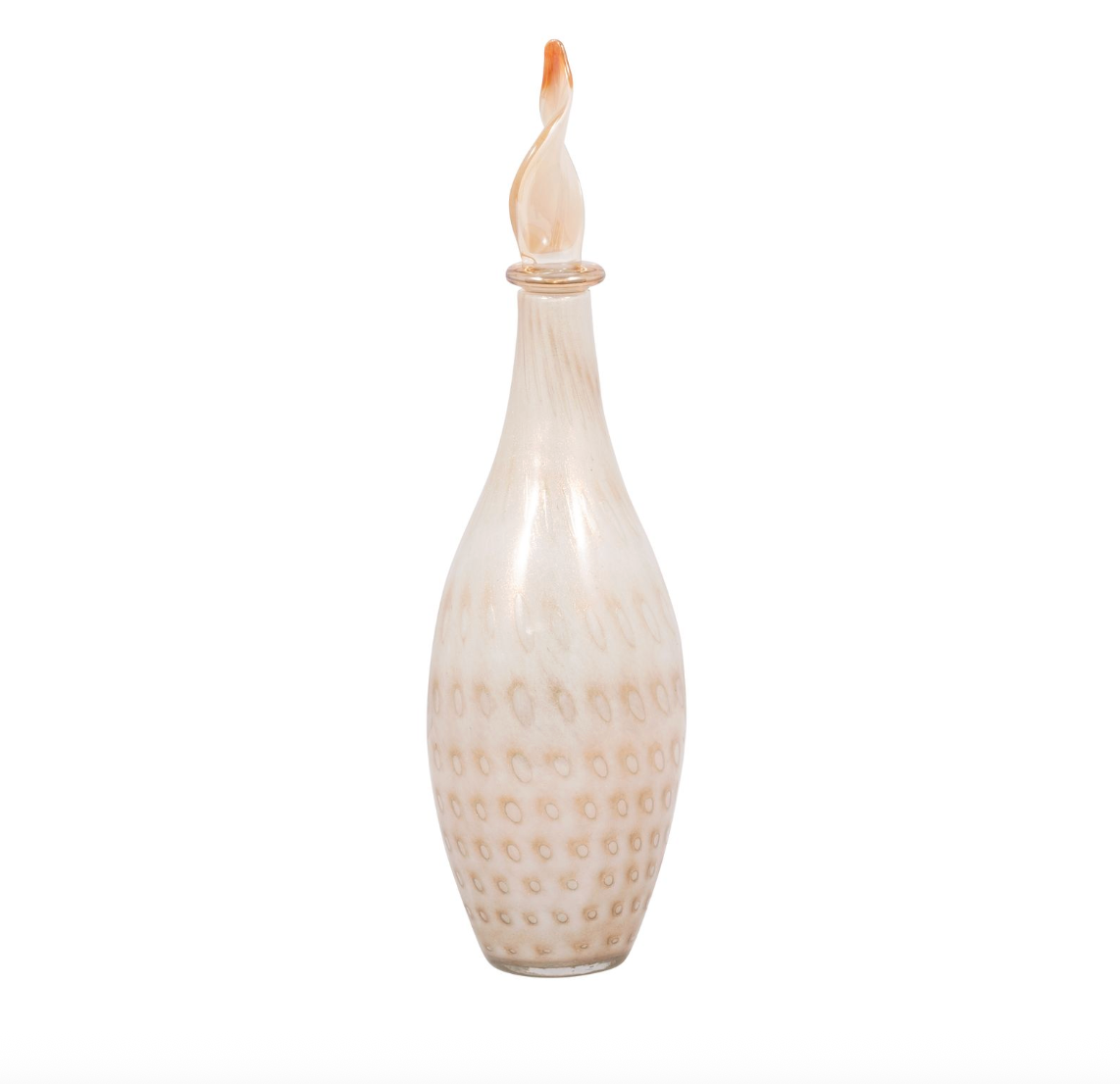 Ivory and Pink Glass Lidded Bottles (Various Sizes)