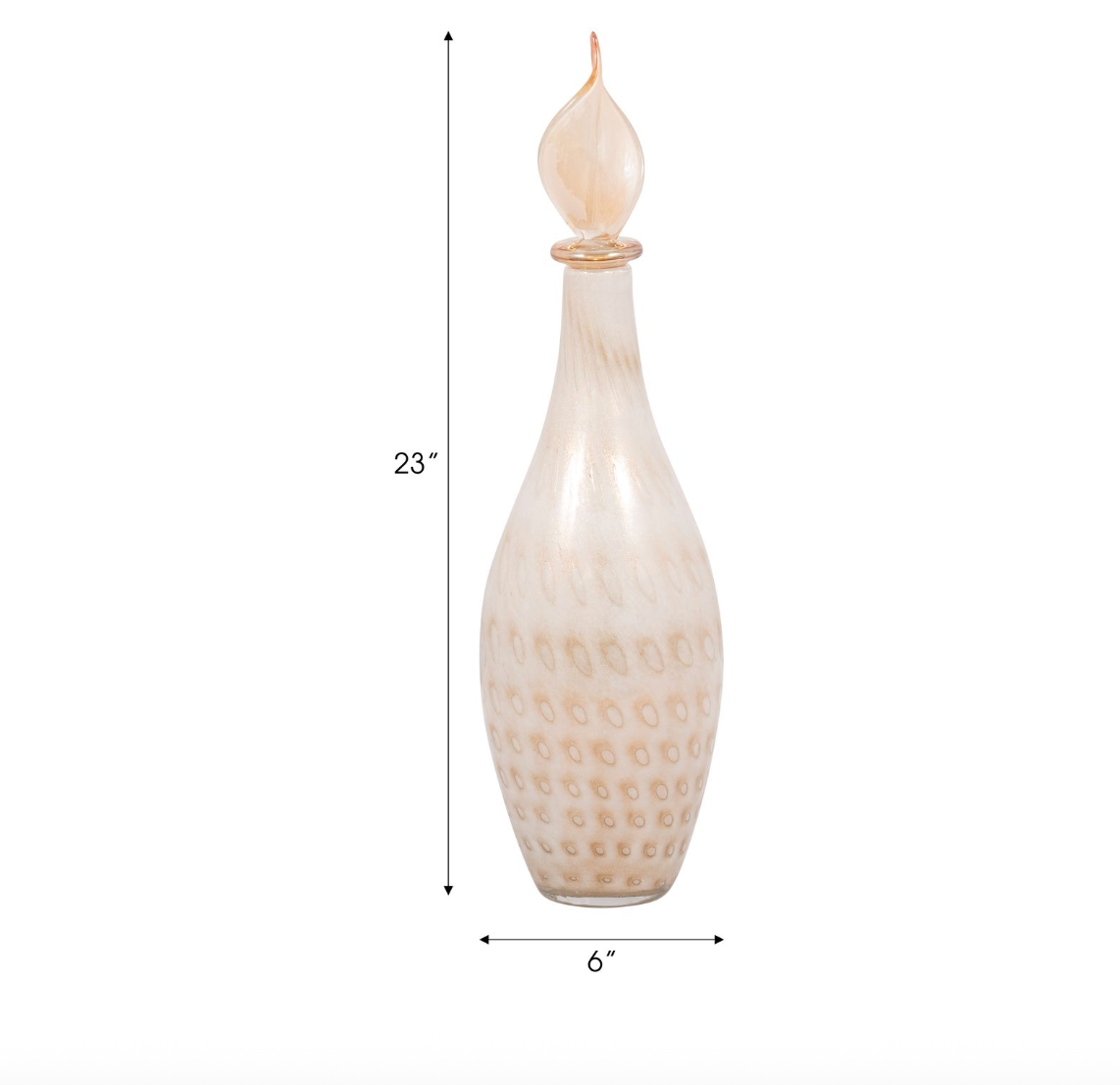 Ivory and Pink Glass Lidded Bottles (Various Sizes)