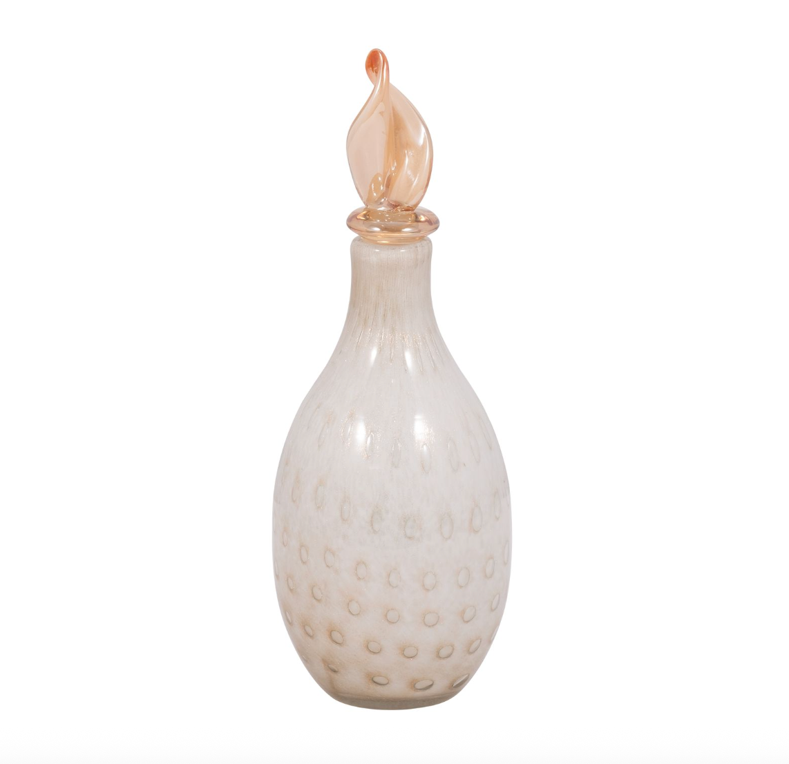 Ivory and Pink Glass Lidded Bottles (Various Sizes)
