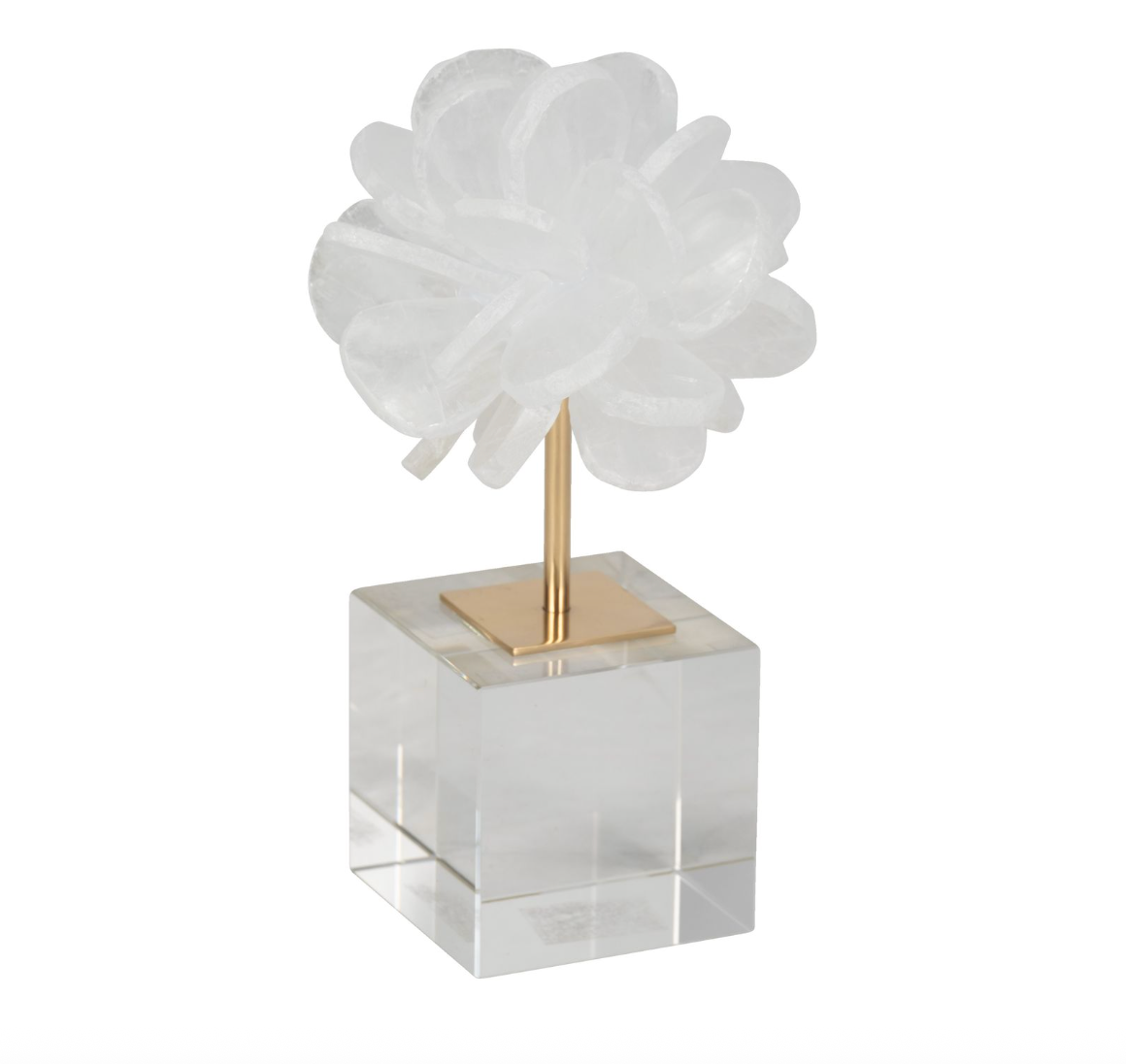 8" Liliana Crystal Flower Sculpture w/ Gold