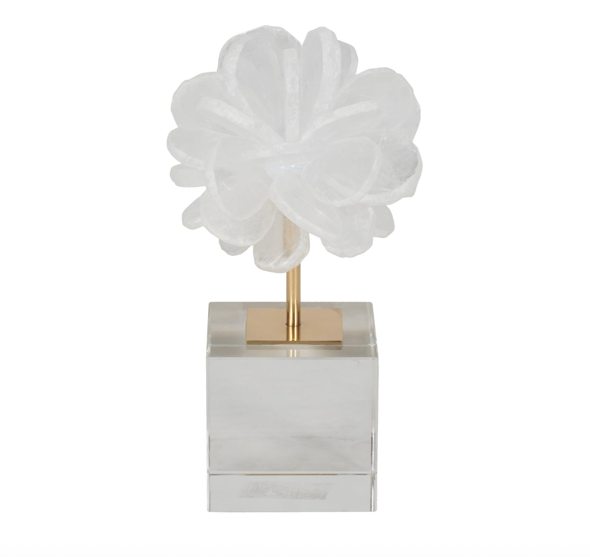 8" Liliana Crystal Flower Sculpture w/ Gold