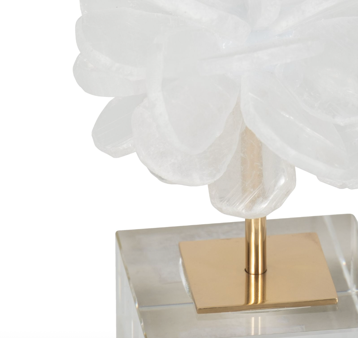 8" Liliana Crystal Flower Sculpture w/ Gold