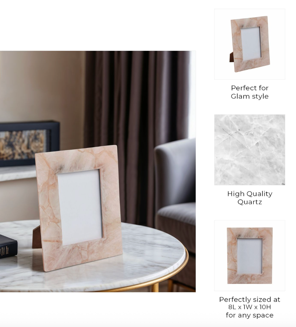 Pink Quartz Photo Frame