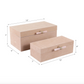 Tan Suede Boxes with Pink Selenite Handles (Various Sizes)
