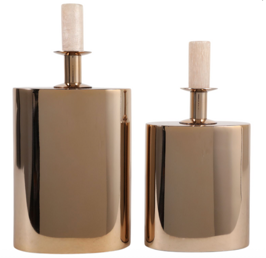 S/2 Castalie Gold Metal Bottles