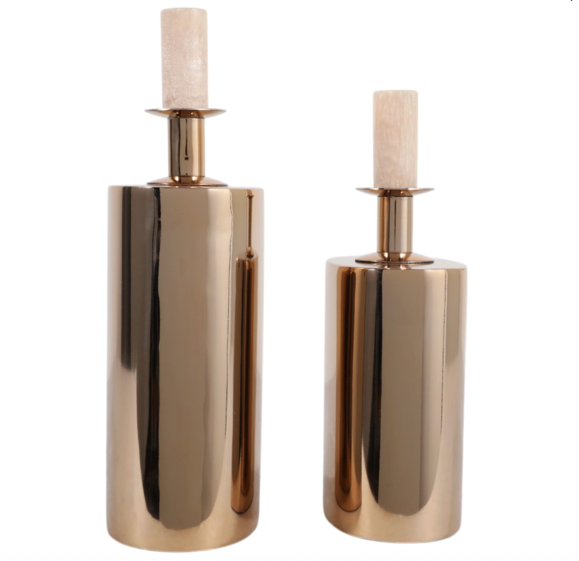 S/2 Castalie Gold Metal Bottles