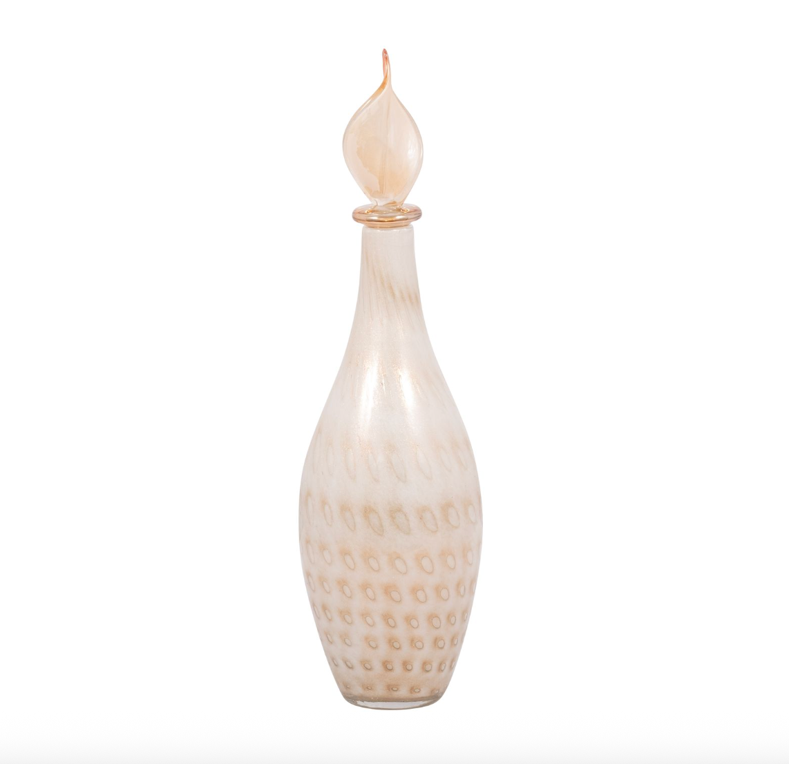 Ivory and Pink Glass Lidded Bottles (Various Sizes)