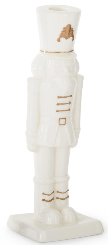 White Nutcracker Candleholder