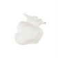 White Abstract Floral Vase w/ Wavy Rim, Large