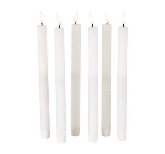 Set of 6 Wax Flameless Flickering Candles w/ Remote (Various Sizes)