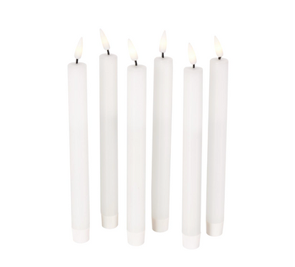 Set of 6 Wax Flameless Flickering Candles w/ Remote (Various Sizes)