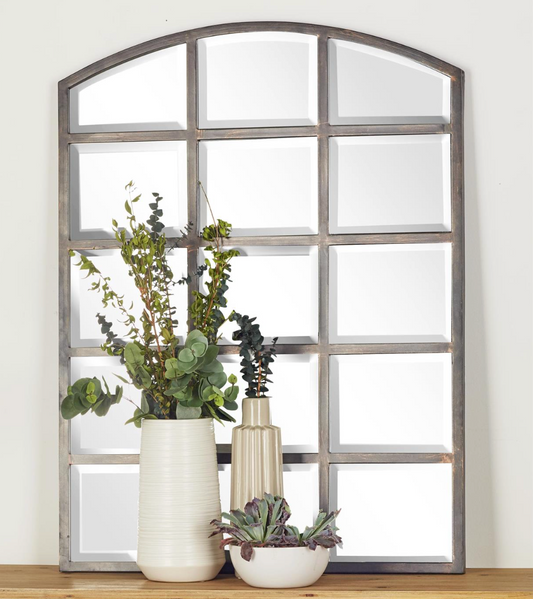 Arched Metal Framed Wall Mirror