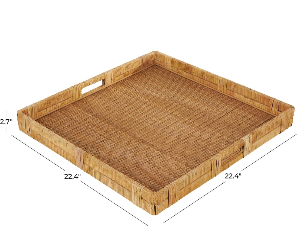 Brown Woven Rattan Handmade Tray