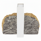 Gray and Gold Polystone Geode Bookends