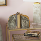Gray and Gold Polystone Geode Bookends