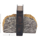 Gray and Gold Polystone Geode Bookends