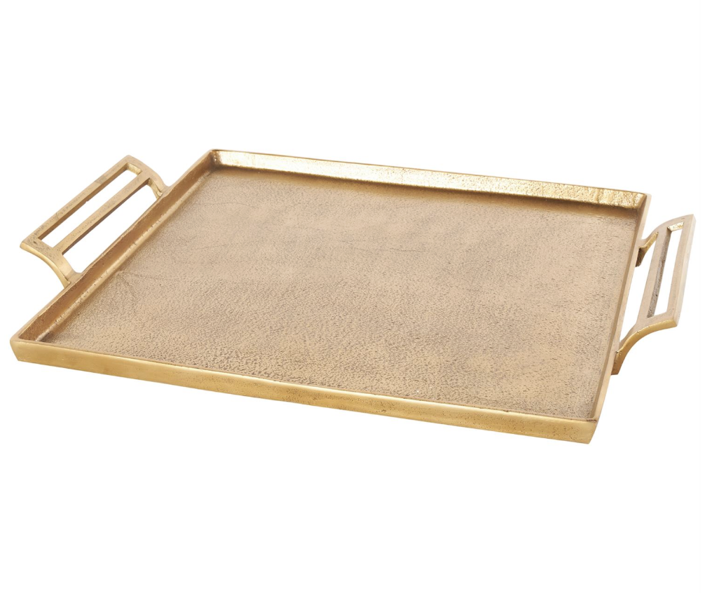 Gold Aluminum Tray with Handles