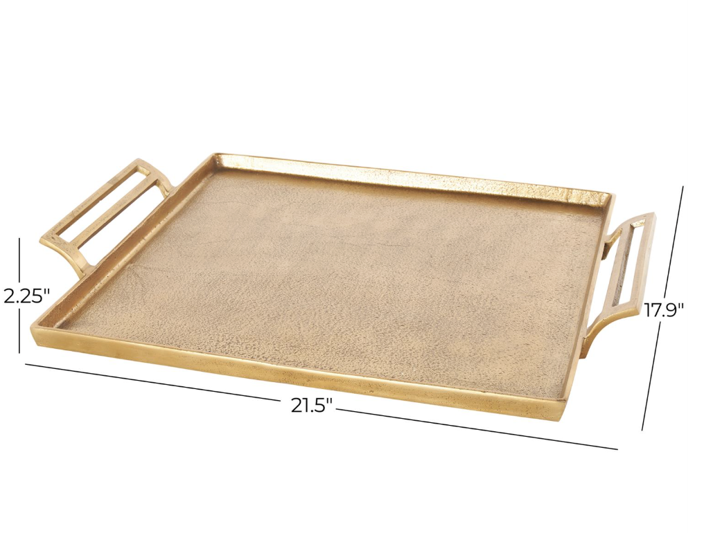 Gold Aluminum Tray with Handles