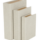 Cream Faux Leather Storage Books, Set of 3